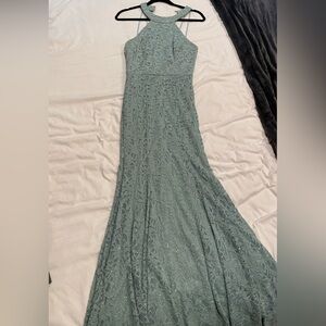 Teal Lace Maxi Dress